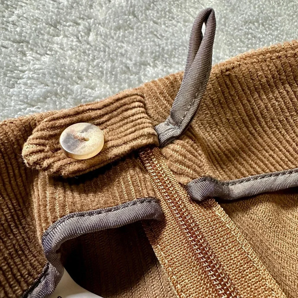 Piazza Sempione Camel Corduroy Ankle Pants IT 42 US 6 Made in Italy